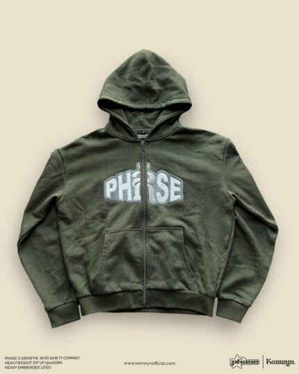 Phase London MILITANT GREEN HEAVYWEIGHT ZIP UP - GRILLS’ TEE