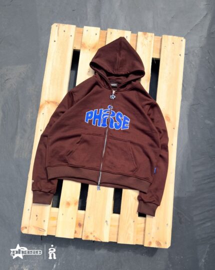 Phase London - SCRAPBOOK LOGO HOOD- Brown