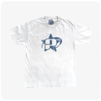 PHASE LONDON BLUE PLAID P LOGO TEE (WHITE)